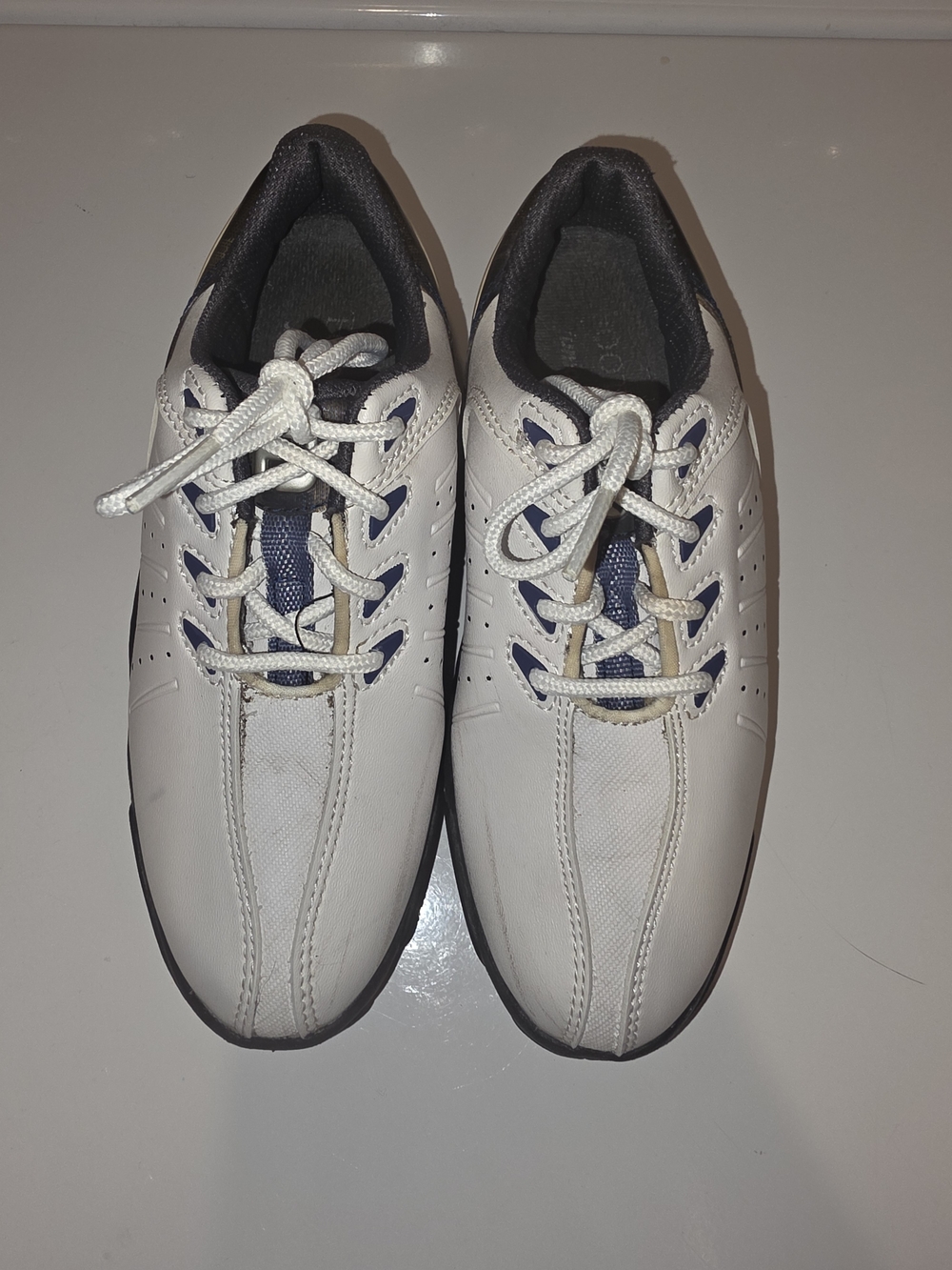 FootJoy White and Navy Kids Golf Shoes
